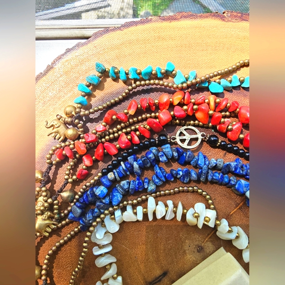 Natural Stone Anklet Braclets With Bell!